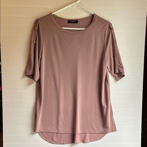 Sonoma Women's Mauve Button Sleeve Tee